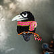 Crow brooch 'How long until spring?'. Brooches. Coffeelena. Online shopping on My Livemaster.  Фото №2