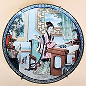Винтаж handmade. Livemaster - original item Collectible plate The lady behind the drawing Jingdezhen China 1987. Handmade.