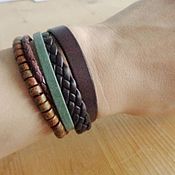 Украшения handmade. Livemaster - original item Bracelet made of genuine leather. Multi-row leather bracelet. Handmade.