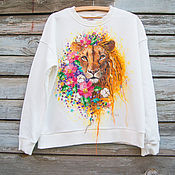 Одежда handmade. Livemaster - original item Sweatshirt Lion la fleur. Handmade.