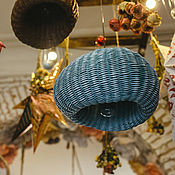 Для дома и интерьера handmade. Livemaster - original item Wicker ceiling lampshade turquoise brown. Handmade.