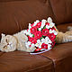 Свадебный букет из красных роз и фрезий, Свадебные букеты, Москва,  Фото №1