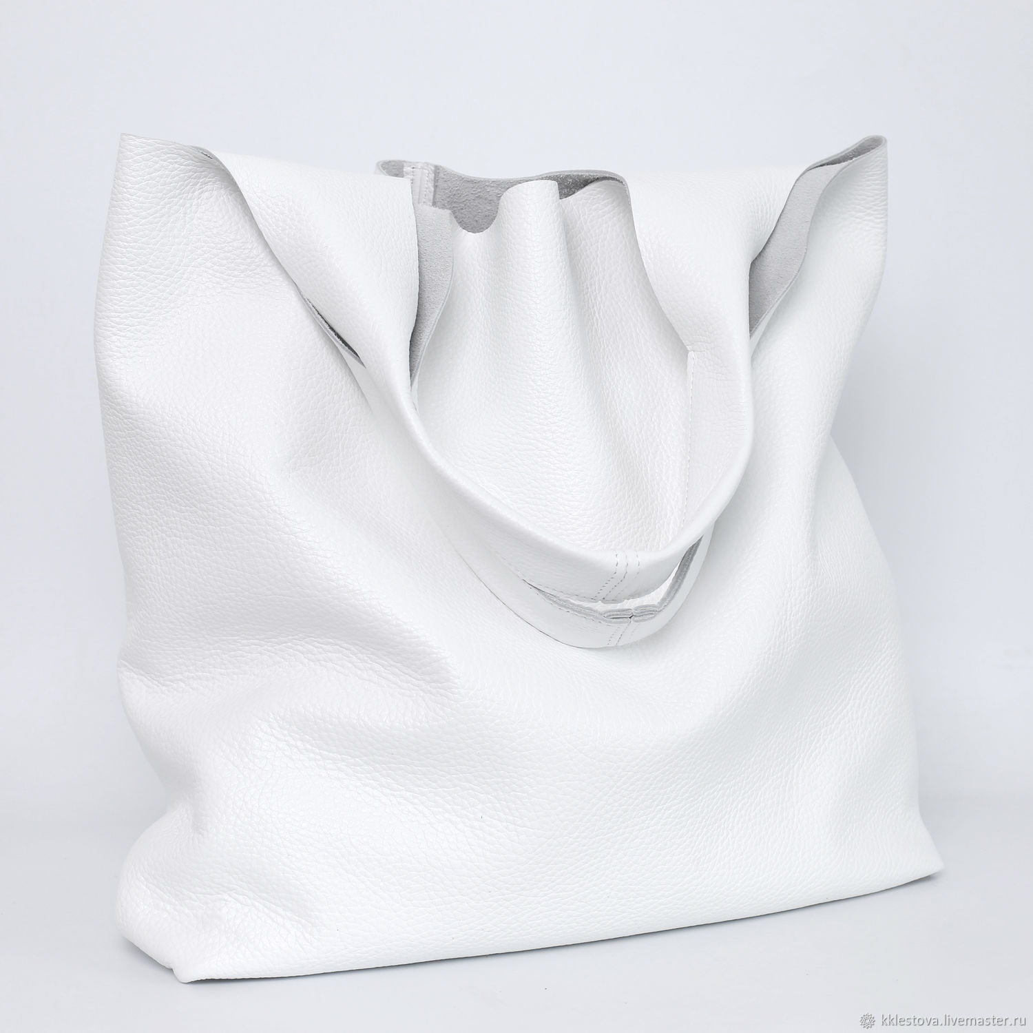 White Bag Large Leather String Per T Shirt Milk