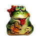 Ceramic figurine 'Frog with a fly', Figurine, Balashikha,  Фото №1