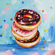 Oil painting on canvas 'Donuts' 40/40 cm, Pictures, Sochi,  Фото №1