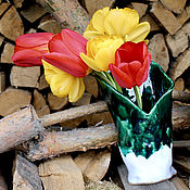 Для дома и интерьера handmade. Livemaster - original item Handmade ceramic flower vase. Ceramic vase. Handmade.