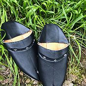 Винтаж handmade. Livemaster - original item Slippers p. .38 by 37, leather, handmade, Indonesia. Handmade.
