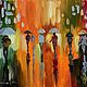  Oil painting 'Rain in the city', Pictures, Moscow,  Фото №1