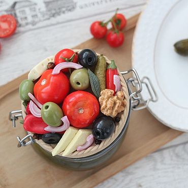 Посуда ручной работы. Ярмарка Мастеров - ручная работа Баночка с овощами 2. Handmade.