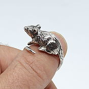 Украшения handmade. Livemaster - original item Rat Ring, Rat Mouse Wrap Ring. Handmade.