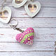 Keychain 5 cm Knitted Heart Pink Jacquard. Fun. BarminaStudio (Marina)/Crochet (barmar). Online shopping on My Livemaster.  Фото №2