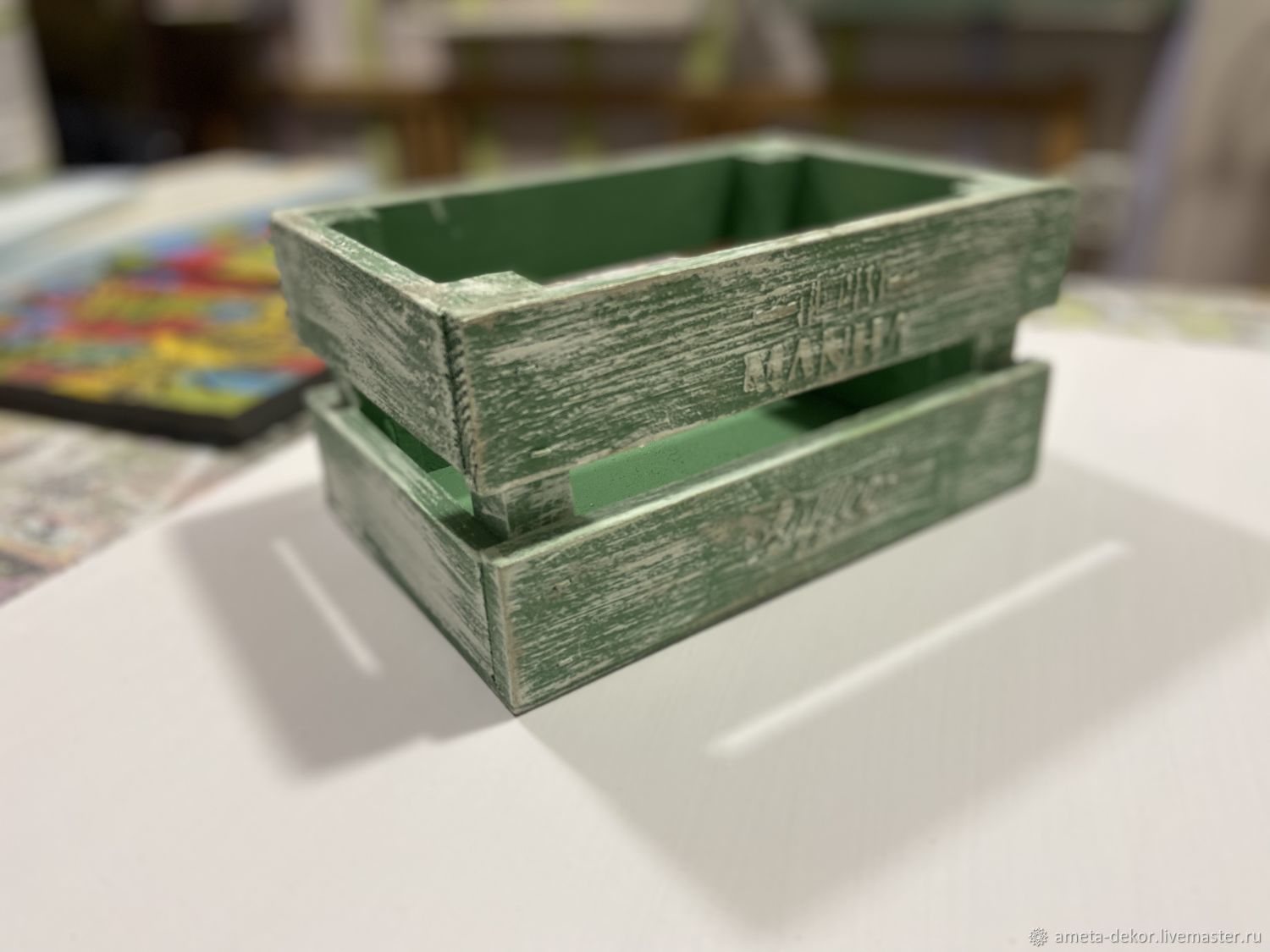 Ящик деревянный для хранения "Зеленый Кофе" (20 в интернет-магазине Ярмарка Мастеров по цене 850 ₽ – U3JC2RU | Ящики, Звенигород - доставка по России