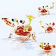 Collectible micro figurine made of colored glass Crab Old Drink, Miniature figurines, Moscow,  Фото №1
