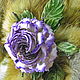Flowers of fabric rose brooch silk 'Purple haze'. Brooches. LIUDMILA SKRYDLOVA (flower glade). My Livemaster. Фото №4