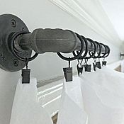 Для дома и интерьера handmade. Livemaster - original item Eaves: Loft cornice for curtains and tulle of pipe and flanges. Handmade.