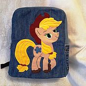 Сумки и аксессуары handmade. Livemaster - original item Children`s denim backpack with pony applique. Handmade.