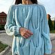 Blue Jumper Women's Knitted Raglan Jumper to order. Jumpers. Kardigan sviter - женский вязаный свитер кардиган оверсайз. Online shopping on My Livemaster.  Фото №2