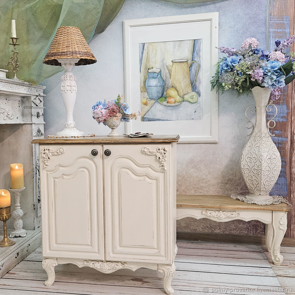 Тумбы: Шкафчик напольный в стиле прованс на ножках кабриоль Адель в ...