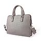 Bag-briefcase, unisex, crocodile leather, in gray. Brief case. SHOES&BAGS. Online shopping on My Livemaster.  Фото №2