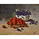 Oil painting ' Strawberries and violets', Pictures, Belorechensk,  Фото №1