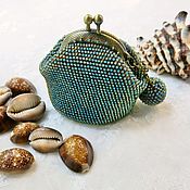 Сумки и аксессуары handmade. Livemaster - original item Coin holders: Blue-brown purse Sea surf. Handmade.
