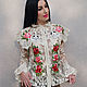 Guipure blouse with hand embroidery ' Siamese cats', Blouses, Vinnitsa,  Фото №1