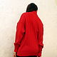 Red merino sweater with double collar. Sweaters. LarisaKrikova. My Livemaster. Фото №5