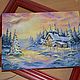 Picture miniature Christmas tree, winter day, 20h15, oil. Pictures. Valeria. My Livemaster. Фото №5