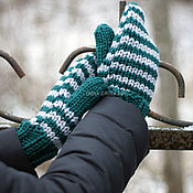 Аксессуары handmade. Livemaster - original item Slytherin wool mittens. Handmade.