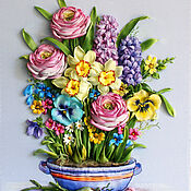 Картины и панно handmade. Livemaster - original item Spring flowers.. Handmade.