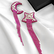 Украшения handmade. Livemaster - original item Pink asymmetric earrings 