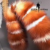 Меховая опушка на капюшон 75 см из рыжей лисы