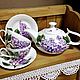 Painted porcelain tea Set lilac purple. Tea & Coffee Sets. ArtFlera (artflera). My Livemaster. Фото №6