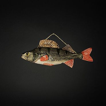 Сувениры и подарки ручной работы. Ярмарка Мастеров - ручная работа Подарки для рыболовов: Керамическая рыба ручной работы Окунь. Handmade.