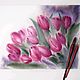 Painting pink tulips bouquet of flowers in the interior Provence Moscow St. Petersburg. Pictures. Olga Ermakova art. Online shopping on My Livemaster.  Фото №2