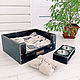 Wooden bed for cat / dog with mattress and bowls, Lodge, Lipetsk,  Фото №1