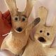 Felted toy doll glove 'of bibabo' Bunny. Felted Toy. KravetsTatyana. My Livemaster. Фото №4