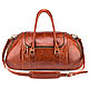 Leather road sports bag 'Donald' (red antique). Sports bag. Russian leather Guild. My Livemaster. Фото №4