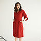 Red linen dress with voluminous sleeves ' Terracotta'. Dresses. mozaika-rus. Online shopping on My Livemaster.  Фото №2