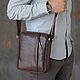 Men's leather crossbody bag 'Marcus' (Tobacco), Men\'s bag, Yaroslavl,  Фото №1