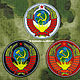 Stripe `emblem of the Soviet Union` (white / black / red) Machine embroidery. beloretskiy stripe. patch. chevron. patch. embroidery. chevrons. patches. stripe. to purchase a patch.

