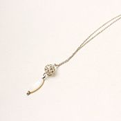 Украшения handmade. Livemaster - original item Pendant on a chain, white pendant with mother of pearl and silver bead. Handmade.