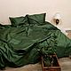 Set of bed linen Izumrud. Turkish satin, Bedding sets, Moscow,  Фото №1
