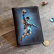 Сумки и аксессуары handmade. Livemaster - original item Passport cover: Space Basketball. Handmade.