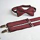 Order Bow tie and suspenders Marsala / set Burgundy bow tie, suspenders. Respect Accessories. Livemaster. . Butterflies Фото №3