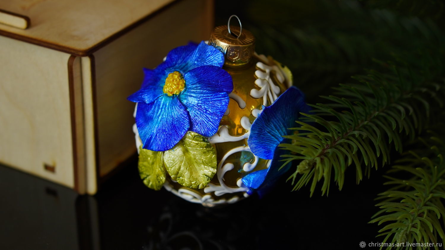 Christmas toy glass Christmas ball flower, Christmas decorations, Moscow,  Фото №1