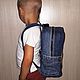 Children's denim backpack with pony applique. Backpacks. schkatulochka. My Livemaster. Фото №4