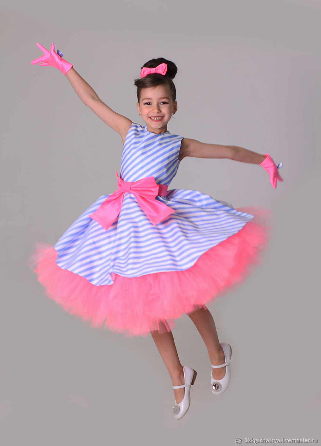 Детское розовое платье Стиляги для девочки SN112-1, размер 98 - 152