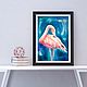 Order Paradise flamingo watercolor painting, beautiful bird painting. marselart. Livemaster. . Pictures Фото №3