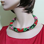 Necklace: Floral stained glass window